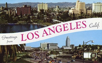 'Greetings from Los Angeles, California', postcard, 1953. Artist: Unknown