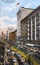 Daily traffic on Broadway, Los Angeles, California, USA, 1915. Artist: Unknown