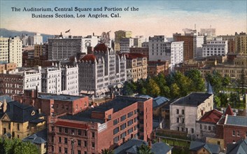 Auditorium, Central Square and part of the business district, Los Angeles, California, USA, 1915. Artist: Unknown