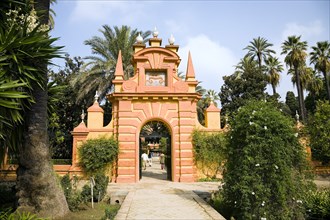 Arch in the gardens, the Alcazar, Seville, Andalusia, Spain, 2007. Artist: Samuel Magal