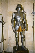 A suit of armour in the Royal Artillery Hall in the Alcazar of Segovia, Segovia, Spain, 2007. Artist: Samuel Magal