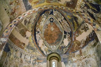 Romanesque frescoes above the altar in San Justo and San Pastor Church, Segovia, Spain, 2007. Artist: Samuel Magal