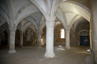 Monks' hall with Gothic vault, Monastery of Alcobaca, Alcobaca, Portugal, 2009.  Artist: Samuel Magal
