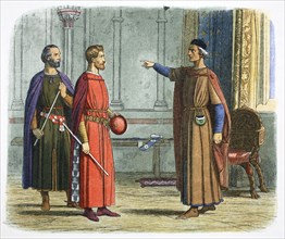 King Edward I threatens the Lord Marshal, 1297 (1864).  Artist: James William Edmund Doyle
