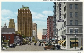 Looking west on Texas Avenue, Houston, Texas, USA, 1930. Artist: Unknown