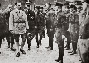 Hitler inspecting a group of SA Members during World War II, Germany, 1939-1945. Artist: Unknown