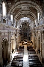 The nave and choir of the basilica in the Mafra National Palace, Mafra, Portugal, 2009. Artist: Samuel Magal