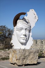 A sculpture at the fortress at Sesimbra, Portugal, 2009. Artist: Samuel Magal