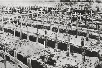 A German cemetery in France, World War I, c1914-c1918. Artist: Unknown