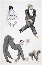 Demonstration of various modern leg movements to the music, from 'White Bottoms' pub. 1927.