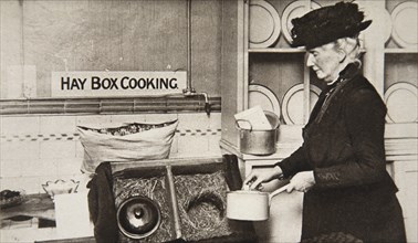 Hay box cooking, World War I, c1914-c1918. Artist: S and G
