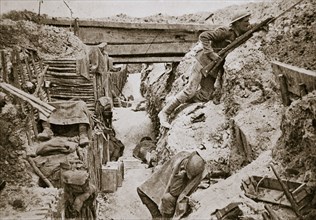 A view of a  British trench, Ovillers, France, World War I, 1916. Artist: Unknown