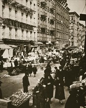 Street market on Orchard Street, Lower East Side, New York, USA, early 1930s. Artist: Frederick Bradley