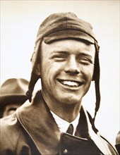 Charles Lindbergh, American aviator, at Le Bourget Aerodrome, Paris, France, May 1927. Artist: Unknown