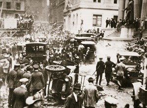 Bomb blast opposite the offices of JP Morgan & Co, New York, USA, 16 September, 1920. Artist: Unknown