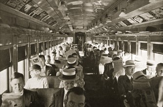 Rail commuters, New York, USA, c1920s-c1930s. Artist: Unknown
