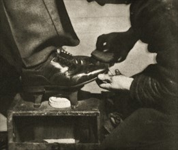 Shoeshine, New York, USA, mid 1930s. Artist: Unknown