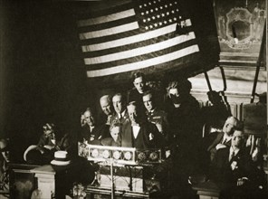 New York Governor Al Smith accepting the Democratic nomination for the Presidency, 1928. Artist: Unknown