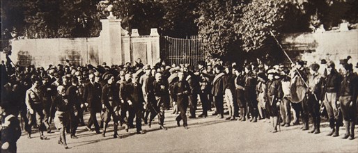 Mussolini leading a march through Rome, Italy, 1922. Artist: Unknown