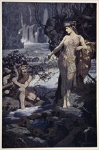 'The Temptation of Ea-Bani', 1915.  Artist: Ernest Wellcousins