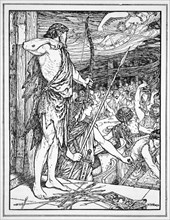 'Ulysses Shoots the First Arrow at the Wooers', 1926.  Artist: Henry Justice Ford