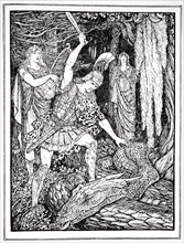 'How the Serpent that guarded the Gold Fleece was slain', 1926.  Artist: Henry Justice Ford