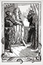 'King Anguish gives Isolt to Sir Tristram', 1905.  Artist: Dora Curtis