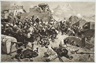 92nd Highlanders and 2nd Gurkhas storming Gaudi Mullah Sahibdad, Afghanistan, 1901. Artist: Unknown