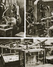 Money making; stamping and milling the disks and weighing the finished coins, 20th century. Artist: Unknown