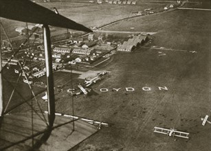 Aerial view of London Airport, 1925. Artist: Unknown