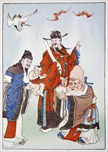 The Gods of Happiness, Office and Longevity, 1922. Artist: Unknown