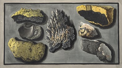 Specimens of volcanic matter found in the crater of Vesuvius, 1776.