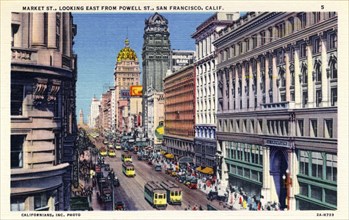 Market Street looking east from Powell Street, San Francisco, California, USA, 1932. Artist: Unknown