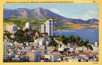 Russian Hill skyline, San Francisco, California, USA, 1932. Artist: Unknown