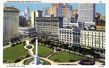 Union Square, San Francisco, California, USA, 1932. Artist: Unknown