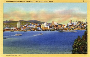 San Francisco's skyline from the Bay, California, USA, 1932. Artist: Unknown