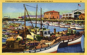 Fishing fleet, Fisherman's Wharf, San Francisco, California, USA, 1932. Artist: Unknown