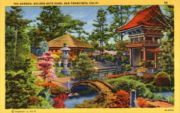 Tea Garden, Golden Gate Park, San Francisco, California, USA, 1932. Artist: Unknown