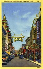 Street scene, Chinatown, San Francisco, California, USA, 1932. Artist: Unknown