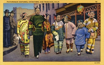 Picturesque costumes, Chinatown, San Francisco, California, USA, 1932. Artist: Unknown