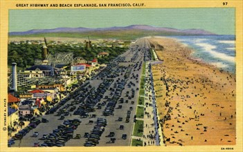 Great Highway and Beach Esplanade, San Francisco, California, USA, 1932. Artist: Unknown