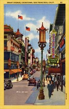 Grant Avenue, Chinatown, San Francisco, California, USA, 1947. Artist: Unknown