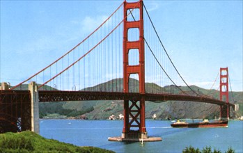 San Francisco's Golden Gate Bridge, California, USA, 1957. Artist: Unknown
