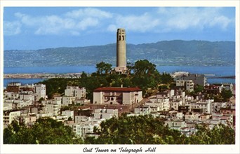 Coit Tower on Telegraph Hill, San Francisco, California, USA, 1957. Artist: Unknown