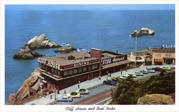 Cliff House and Seal Rocks, San Francisco, California, USA, 1957. Artist: Unknown