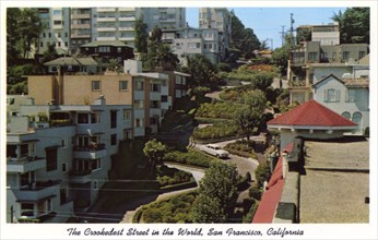 'Lombard Street, the Crookedest Street in the World, San Francisco, California', postcard, 1958. Artist: Unknown