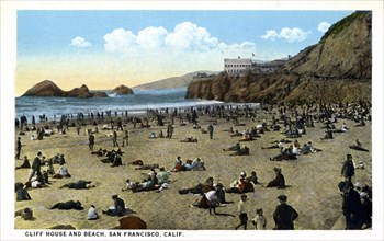 Cliff House and beach, San Francisco, California, USA, 1921. Artist: Unknown