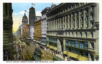Retail centre, Market Street, San Francisco, California, USA, 1921. Artist: Unknown