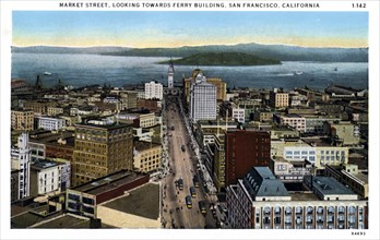 Market Street, looking towards the Ferry Building, San Francisco, California, USA, 1921. Artist: Unknown