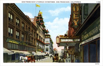 'San Francisco's Famous Chinatown, San Francisco, California', USA, postcard, 1921. Artist: Unknown